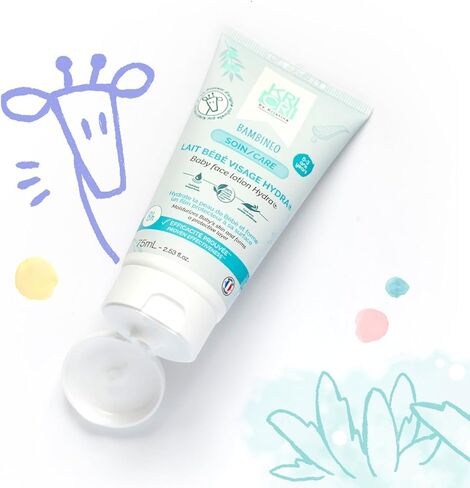 مرطب وجه الأطفال - لوشن مرطب للوجه للأطفال والمراهقين - العناية بالبشرة للأطفال بمكونات نباتية عضوية - كريم وجه نهاري/ليلي للبشرة الجافة أو الحساسة -2.53 أونصة سائلة، 75 مل in Kuwait