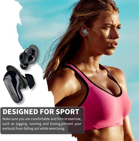 [5 أزواج] أغطية أطراف الأذن لسماعات الأذن Bose QuietComfort II & Ultra، ملحقات رأس الأذن الرياضية المضادة للانزلاق من السيليكون WOFRO المضادة للانزلاق ومضادة للخدوش لسماعات الأذن الجديدة Bose QuietComfort Ultra/2 (أسود) in Kuwait