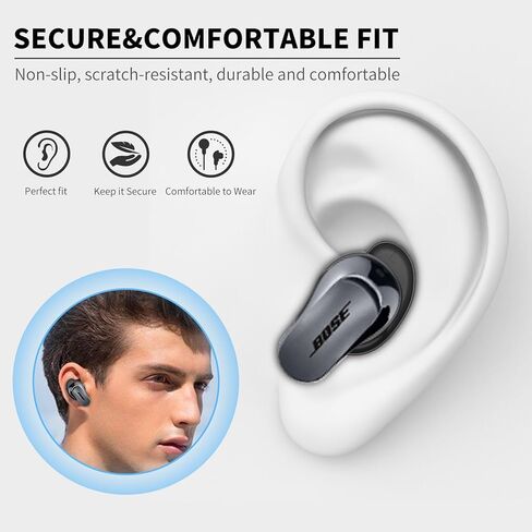 [5 أزواج] أغطية أطراف الأذن لسماعات الأذن Bose QuietComfort II & Ultra، ملحقات رأس الأذن الرياضية المضادة للانزلاق من السيليكون WOFRO المضادة للانزلاق ومضادة للخدوش لسماعات الأذن الجديدة Bose QuietComfort Ultra/2 (أسود) in Kuwait