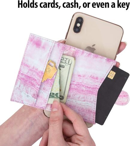 | عصا على محفظة الهاتف الخليوي وحامل البطاقة لجراب الهاتف | متوافق مع iPhone (أزرق رمادي) in Kuwait