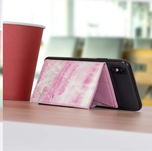 | عصا على محفظة الهاتف الخليوي وحامل البطاقة لجراب الهاتف | متوافق مع iPhone (أزرق رمادي) in Kuwait