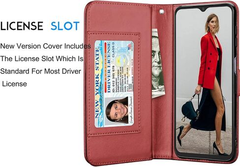 Galaxy A32 5G Case, Galaxy A32 5G Wallet Case, Tekcoo Luxury PU Leather Cash Credit Card Slots Holder Carrying Folio Flip Cover [Detachable Magnetic Hard Case] Kickstand for Samsung A32 5G [Rose Gold] in Saudi Arabia