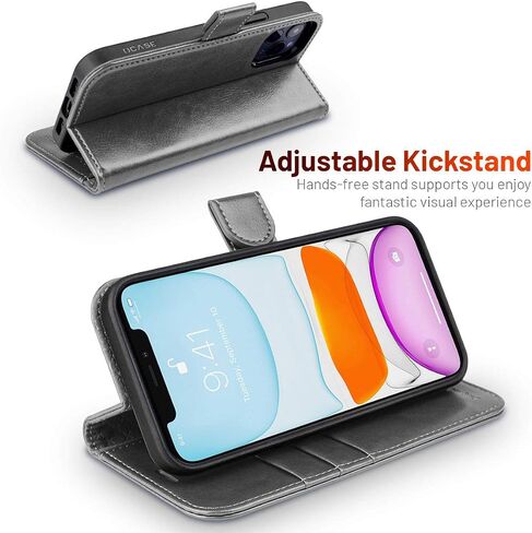 OCASE Compatible with iPhone 12 Pro Max Wallet Case, PU Leather Flip Folio Case with Card Holders RFID Blocking Kickstand [Shockproof TPU Inner Shell] Phone Cover 6.7 Inch (Black) in Saudi Arabia
