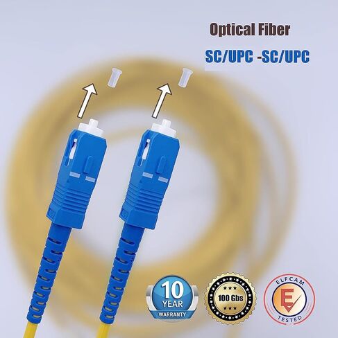 Elfcam® - 40m/131.23ft Fiber Optic Cable SC/UPC to SC/UPC Single Mode Simplex OS2 9/125µm, Yellow 40 Meter in Saudi Arabia