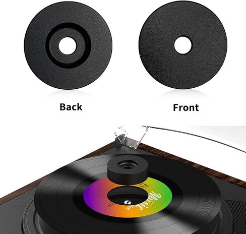 Sleek Black Precision 45RPM Aluminum Adapter for 7" Vinyl Record Players and Turntables in Saudi Arabia