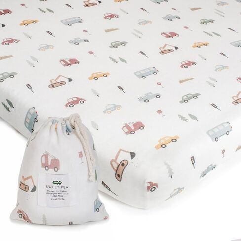 Organic Crib Sheets for Boys, Girls - Jersey Fitted Crib Sheet, Baby Crib Sheets Neutral, Crib Mattress Sheet, Cotton Crib Sheets, Breathable Crib Sheet, Baby Mattress Sheets (Farm Animals) in Saudi Arabia
