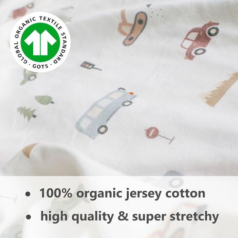 Organic Crib Sheets for Boys, Girls - Jersey Fitted Crib Sheet, Baby Crib Sheets Neutral, Crib Mattress Sheet, Cotton Crib Sheets, Breathable Crib Sheet, Baby Mattress Sheets (Farm Animals) in Saudi Arabia