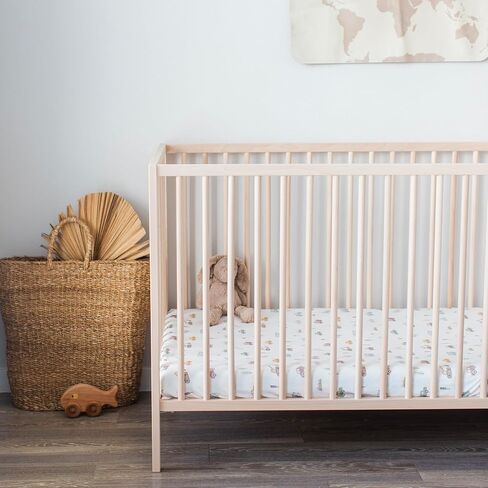Organic Crib Sheets for Boys, Girls - Jersey Fitted Crib Sheet, Baby Crib Sheets Neutral, Crib Mattress Sheet, Cotton Crib Sheets, Breathable Crib Sheet, Baby Mattress Sheets (Farm Animals) in Saudi Arabia