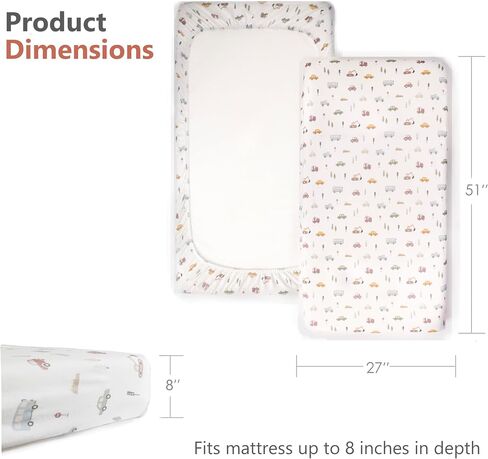 Organic Crib Sheets for Boys, Girls - Jersey Fitted Crib Sheet, Baby Crib Sheets Neutral, Crib Mattress Sheet, Cotton Crib Sheets, Breathable Crib Sheet, Baby Mattress Sheets (Farm Animals) in Saudi Arabia