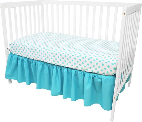مجموعة مرتبة قياسية لسرير الأطفال والأطفال الصغار مصنوعة من القطن بنسبة 100% من شركة American Baby Company، وملاءة مثبتة باللون الأصفر وتنورة رمادية، للأولاد والبنات in Saudi Arabia