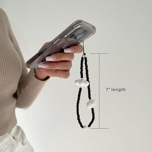 Cloud Phone Charms┃High-Quality Beaded Phone Lanyard Wrist Strap┃ Phone Lanyard in Saudi Arabia