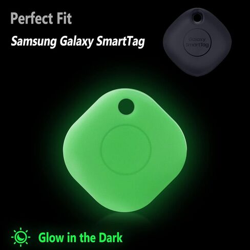 Geiomoo Silicone Case Compatible with Galaxy SmartTag, Protective Cover with Carabiner (Luminous Green) in Saudi Arabia