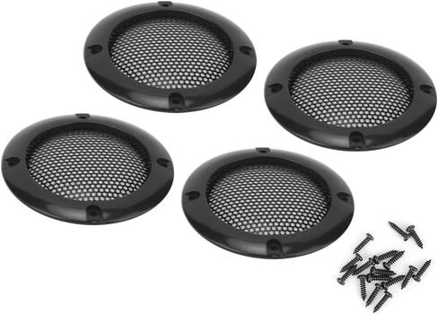غطاء شبكة مكبر صوت Acouto، شبكة مكبر صوت 4 قطع مقاس 2 بوصة لحماية السيارة ومكبر صوت شبكي (أسود) in Saudi Arabia
