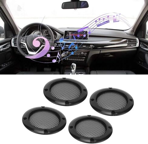 غطاء شبكة مكبر صوت Acouto، شبكة مكبر صوت 4 قطع مقاس 2 بوصة لحماية السيارة ومكبر صوت شبكي (أسود) in Saudi Arabia