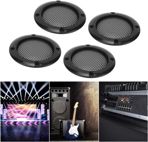 غطاء شبكة مكبر صوت Acouto، شبكة مكبر صوت 4 قطع مقاس 2 بوصة لحماية السيارة ومكبر صوت شبكي (أسود) in Saudi Arabia