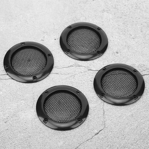 غطاء شبكة مكبر صوت Acouto، شبكة مكبر صوت 4 قطع مقاس 2 بوصة لحماية السيارة ومكبر صوت شبكي (أسود) in Saudi Arabia