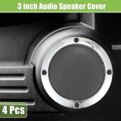 ACROPIX Universal 8 بوصة غطاء شبكة مكبر صوت للسيارة مقاس 8 بوصة، غطاء حماية لمكبر الصوت ومكبر الصوت مع براغي تثبيت بلون فضي حديدي - عبوة من 4 قطع in Saudi Arabia
