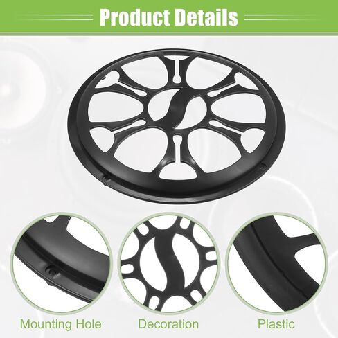 ACROPIX Universal 10" Car Speaker Grills Cover Round 10 Inch Audio Speaker Subwoofer Guard Protector Case with Mounting Screws ABS Black - Pack of 1 in Saudi Arabia