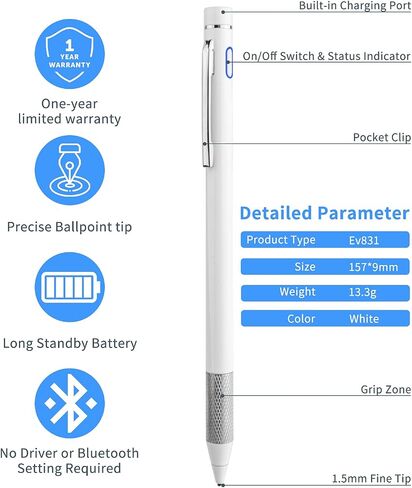 Stylus Pencil for iPhone 12/13/14/15 Pro Max Pen,Minilabo Touch Screens Active Stylus Digital Pen with 1.5mm Ultra Fine Tip Stylist Pen for iPhone 12/13/14/15 Pro Max Drawing and Writing Pencil,Pink in Saudi Arabia