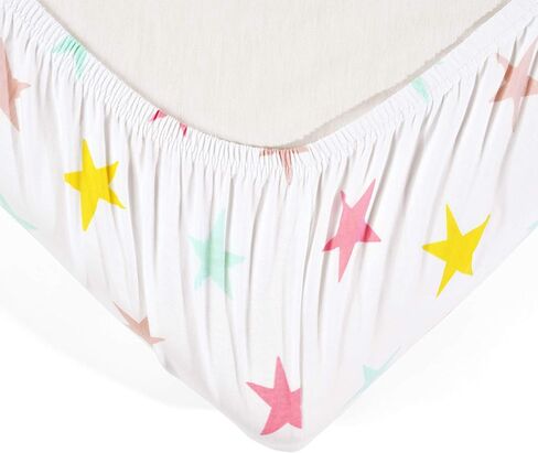 مجموعة ملاءات سرير أطفال جاهزة من Lush Decor Baby Unicorn Heart Rainbow Star من القطن العضوي، متعددة الألوان in Saudi Arabia