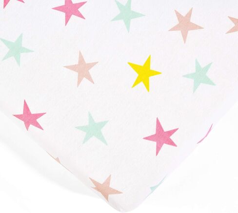 مجموعة ملاءات سرير أطفال جاهزة من Lush Decor Baby Unicorn Heart Rainbow Star من القطن العضوي، متعددة الألوان in Saudi Arabia