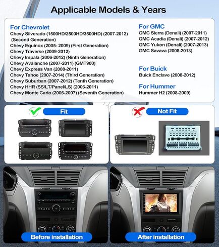 1G+32G Car Stereo Radio for Chevrolet Chevy Silverado Equinox Traverse Tahoe GMC Acadia Sierra Buick Enclave 7" Touch Screen Android 11 Radio with GPS Bluetooth FM RDS WiFi Mirror Link Backup Camera in Saudi Arabia