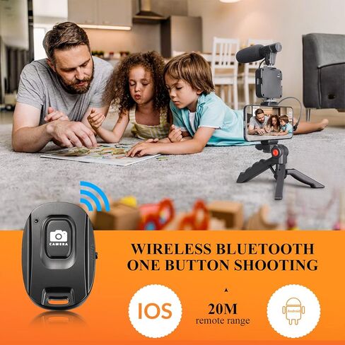 مجموعة تسجيل الفيديو لكاميرا الهاتف الذكي، مجموعة تسجيل الفيديو لهواتف iPhone/Android مع ضوء + ميكروفون + حامل ثلاثي + حامل هاتف لمدونات الفيديو/YouTube/Tiktok/Facebook/الكاميرا in Kuwait