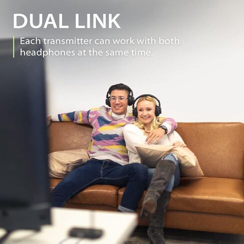 Avantree Shift - مجموعة سماعات رأس متعددة للتلفزيون اللاسلكي، مثالية لمشاهدة جهازي تلفزيون أو أكثر، مع توافق متقاطع، ومرور، وطويلة المدى، وقابلة للتطوير إلى 3 أجهزة إرسال و100 سماعة رأس in Kuwait