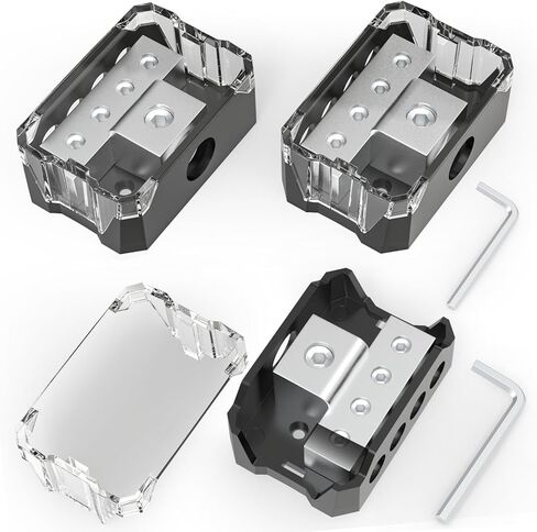 3Pcs 4 Way Power Distribution Block, 1 x 0/2/4 Gauge in 4 x 4/6/8 Gauge Out Power Distribution Block Car Audio for Audio Splitter in Saudi Arabia