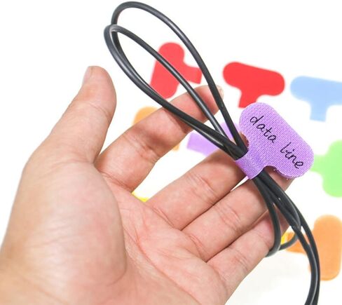 50 Pieces Cable Labels, Self-Adhesive Cable Identification Tags, Multi-Color Cord Labels Wire Labels, Write on Cord Labels for Cable Management and Identification in Saudi Arabia