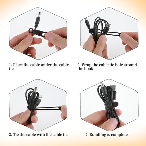 Molain Silicone Cable Ties, 16Pcs Reusable Cable Management Organizer Adjustable Cable Straps Elastic Cord Ties for Charging Cords Earphone Computer Wire Desk Travel Accessories(Black) in Saudi Arabia
