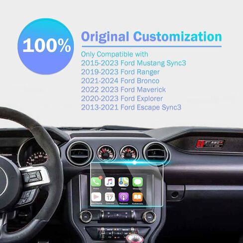 for 2015-2021 2022 2023 Ford Mustang Sync3 8 Inch Tempered Glass Screen Protector Ranger/Bronco/Maverick/Explorer/Escape Sync3 Protective Film 9H Clear Anti-Scratch Accessories LCD touchscreen in Saudi Arabia
