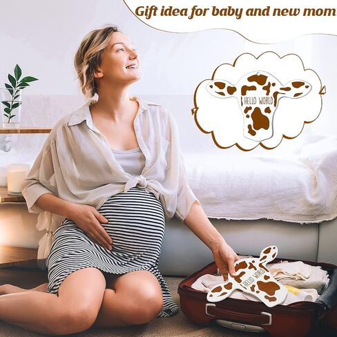 Maitys 14 Pieces Cow Baby Monthly Milestone Cards Rustic Wooden Ornament Herd Signs Cattle Newborn Photography Props to Record Your Baby's Growth, Gift for Pregnancy and Baby Shower (Black) in Saudi Arabia
