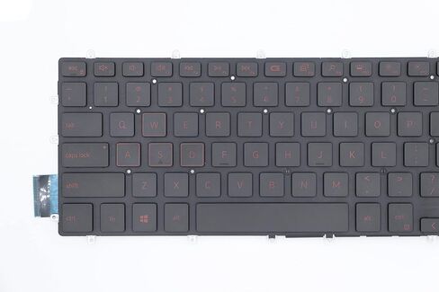 لوحة مفاتيح بديلة لأجهزة الكمبيوتر المحمول Dell G7 7588 7590 7790، G5 5587 5590، G3 3579 3779 3590 Series، لوحة مفاتيح بديلة Dell G7 7588 مع إطار أحمر بتصميم أمريكي in Kuwait