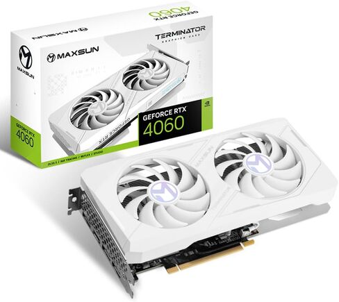 MAXSUN GeForce RTX 4060 8G GDDR6 Video Gaming Graphics Card, PCIE 4.0, 128 Bit, 3X Display Port 1.4a, HDMI 2.1, DLSS 3 PC Computer Graphics Cards White GPU in Saudi Arabia