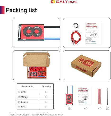 DALY 4S-16S BMS 15A to 200A Protection Board with Balance Wire and Temperature Sensor for Lithium Battery Pack（Li-ion 7S 24V,60A） in Saudi Arabia