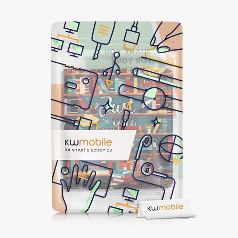 kwmobile Case Compatible with Amazon Kindle Oasis 10. Generation Case - PU Cover w/Strap - Library Motto Multicolor in Saudi Arabia
