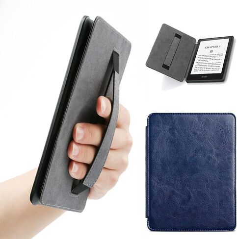 حافظة لجهاز Kindle Paperwhite الجديد مقاس 6.8 بوصات مع إصدار يحمل التوقيع (الجيل الحادي عشر، إصدار 2021) غطاء كتاب من جلد البولي يوريثان مع تنبيه/غفو تلقائي (أسود) in Kuwait