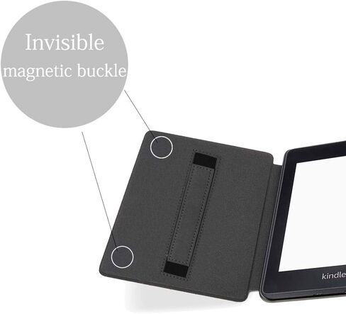 حافظة لجهاز Kindle Paperwhite الجديد مقاس 6.8 بوصات مع إصدار يحمل التوقيع (الجيل الحادي عشر، إصدار 2021) غطاء كتاب من جلد البولي يوريثان مع تنبيه/غفو تلقائي (أسود) in Kuwait