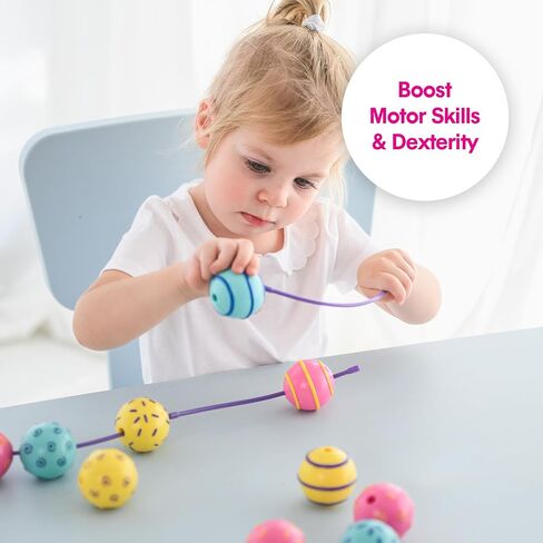 Edushape Flexi Baby Connects - Large Textured Solid Color Pop Beads for Toddlers 1-3, 2-4, 4-6 Years and Up – Snap Beads Connecting Toys for Baby Enhances Motor Skills, Tactile Senses for Kids in Saudi Arabia