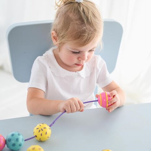 Edushape Flexi Baby Connects - Large Textured Solid Color Pop Beads for Toddlers 1-3, 2-4, 4-6 Years and Up – Snap Beads Connecting Toys for Baby Enhances Motor Skills, Tactile Senses for Kids in Saudi Arabia