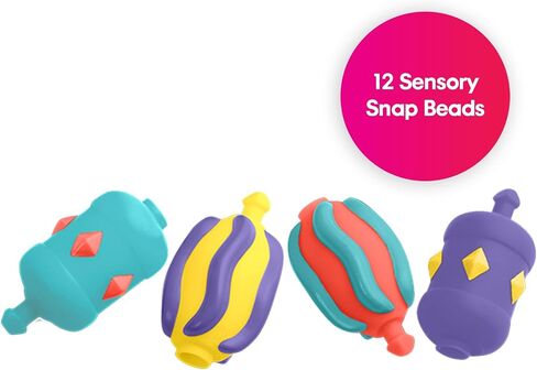 Edushape Flexi Baby Connects - Large Textured Solid Color Pop Beads for Toddlers 1-3, 2-4, 4-6 Years and Up – Snap Beads Connecting Toys for Baby Enhances Motor Skills, Tactile Senses for Kids in Saudi Arabia