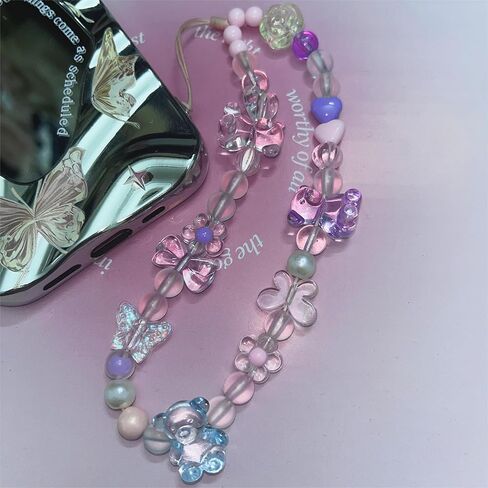 Cell Phone Charms 2PCS Cute Phone Charms Y2K Cell Phone Chain Strap Decoration Accessories for Phone Case Bag Earbuds in Kuwait