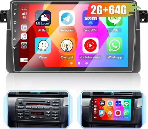 Hikity 2+64GB Android 13 Carplay Stereo for 1998-2006 BMW Series 3 E46 Radio, 9 Inch Touch Screen in-Dash Navigation with Wireless Apple Carplay Android Auto, HiFi, WiFi, BT, FM, Backup Cam, Black in Saudi Arabia