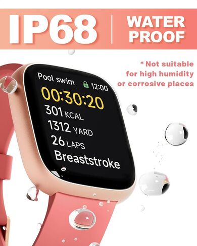 Smart Watch for Women, Alexa Built-in, Answer/Make Calls, 1.83" Fitness Tracker Watch with Heart Rate Monitor, Sleep Tracker, Pedometer, IP68 Waterproof, Smartwatch Compatible Android iOS in Saudi Arabia