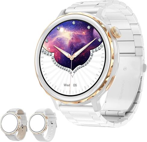 Smart Watches for Women Android iPhone Compatible Round Face2023 Small Phone Wrist Watch Fitness Tracker Waterproof for Ladies Men with Sleep Heart Rate Blood Pressure Oxygen Monitor in Saudi Arabia