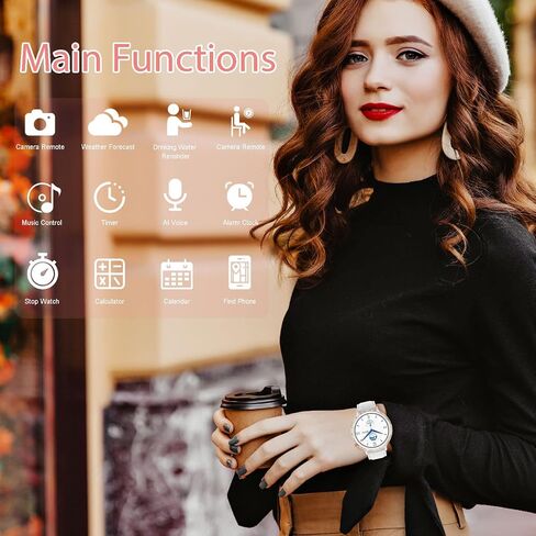 Smart Watches for Women Android iPhone Compatible Round Face2023 Small Phone Wrist Watch Fitness Tracker Waterproof for Ladies Men with Sleep Heart Rate Blood Pressure Oxygen Monitor in Saudi Arabia