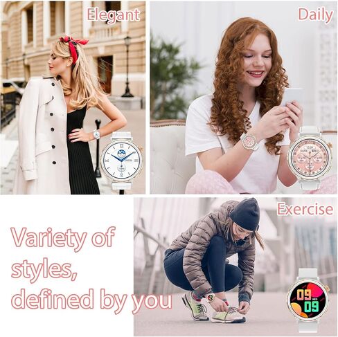 Smart Watches for Women Android iPhone Compatible Round Face2023 Small Phone Wrist Watch Fitness Tracker Waterproof for Ladies Men with Sleep Heart Rate Blood Pressure Oxygen Monitor in Saudi Arabia