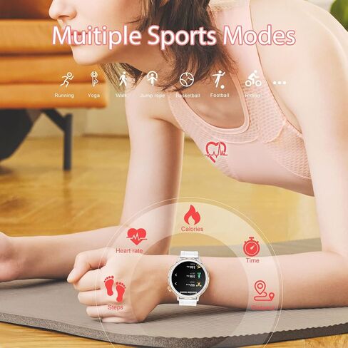 Smart Watches for Women Android iPhone Compatible Round Face2023 Small Phone Wrist Watch Fitness Tracker Waterproof for Ladies Men with Sleep Heart Rate Blood Pressure Oxygen Monitor in Saudi Arabia