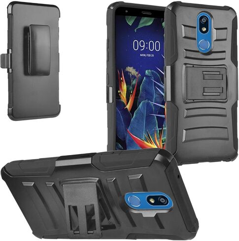 Z-GEN - Compatible with LG K40, Harmony 3, Xpression Plus 2 (2019) LM-X420, LG Solo LTE L423DL - PU Flip Wallet Phone Case - CT5 Carbonfiberblack in Saudi Arabia